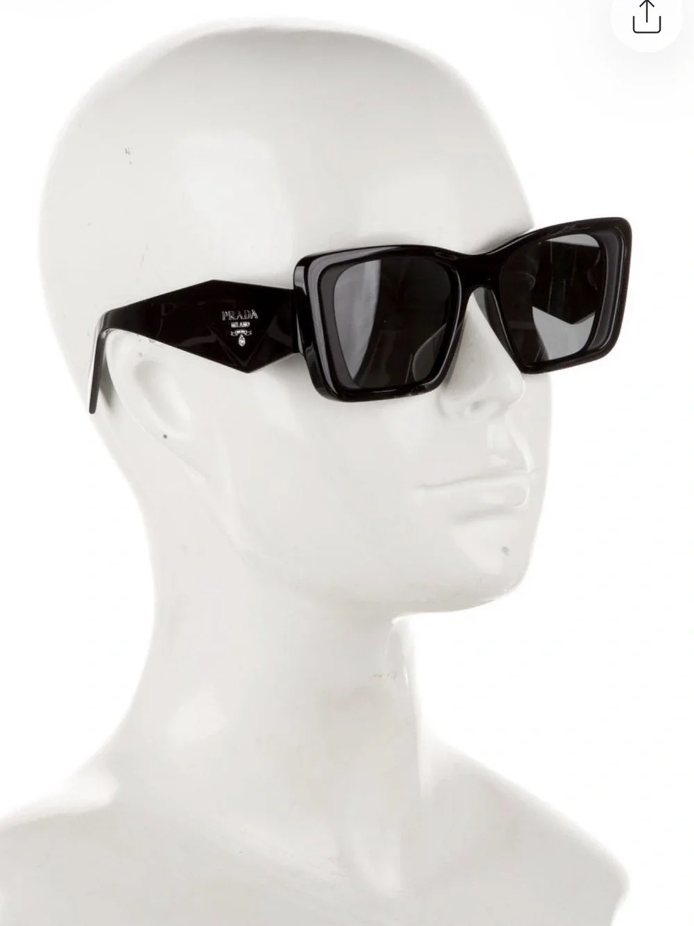 Prada Black Rectangular Oversized Sunglasses